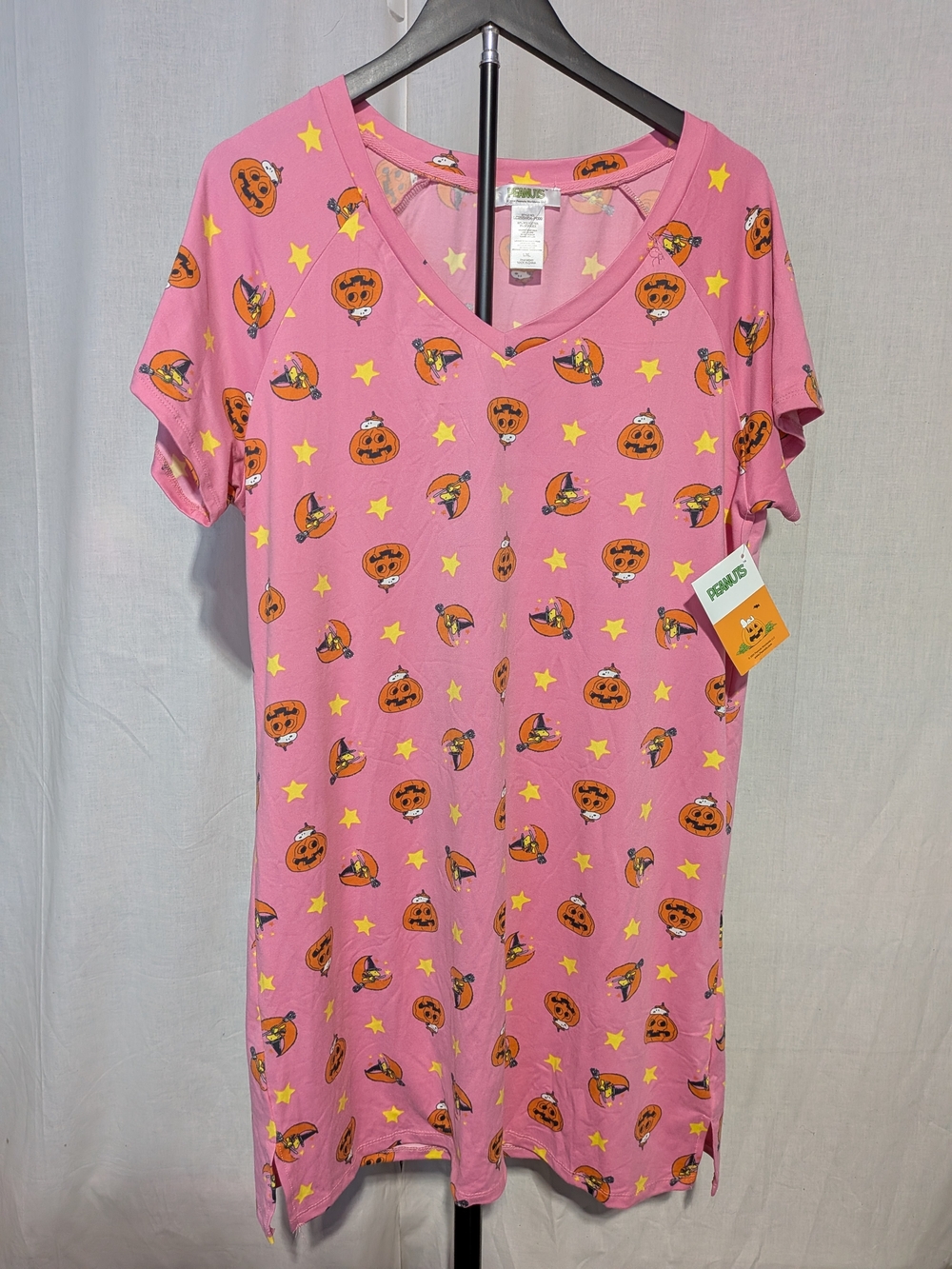 Peanuts Pink Pumpkin & Star V-Neck Nightshirt